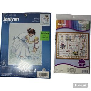 New Janlynn Counted Cross Stitch Kits Lot of 2 Wedding Collage Ocean Visit